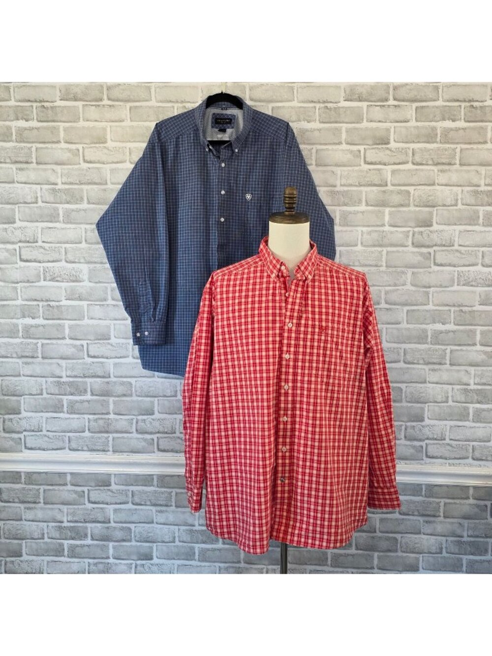 Ariat Pro Series Lot of 2 XXL Plaid Performance Western Work Button Down Shirts